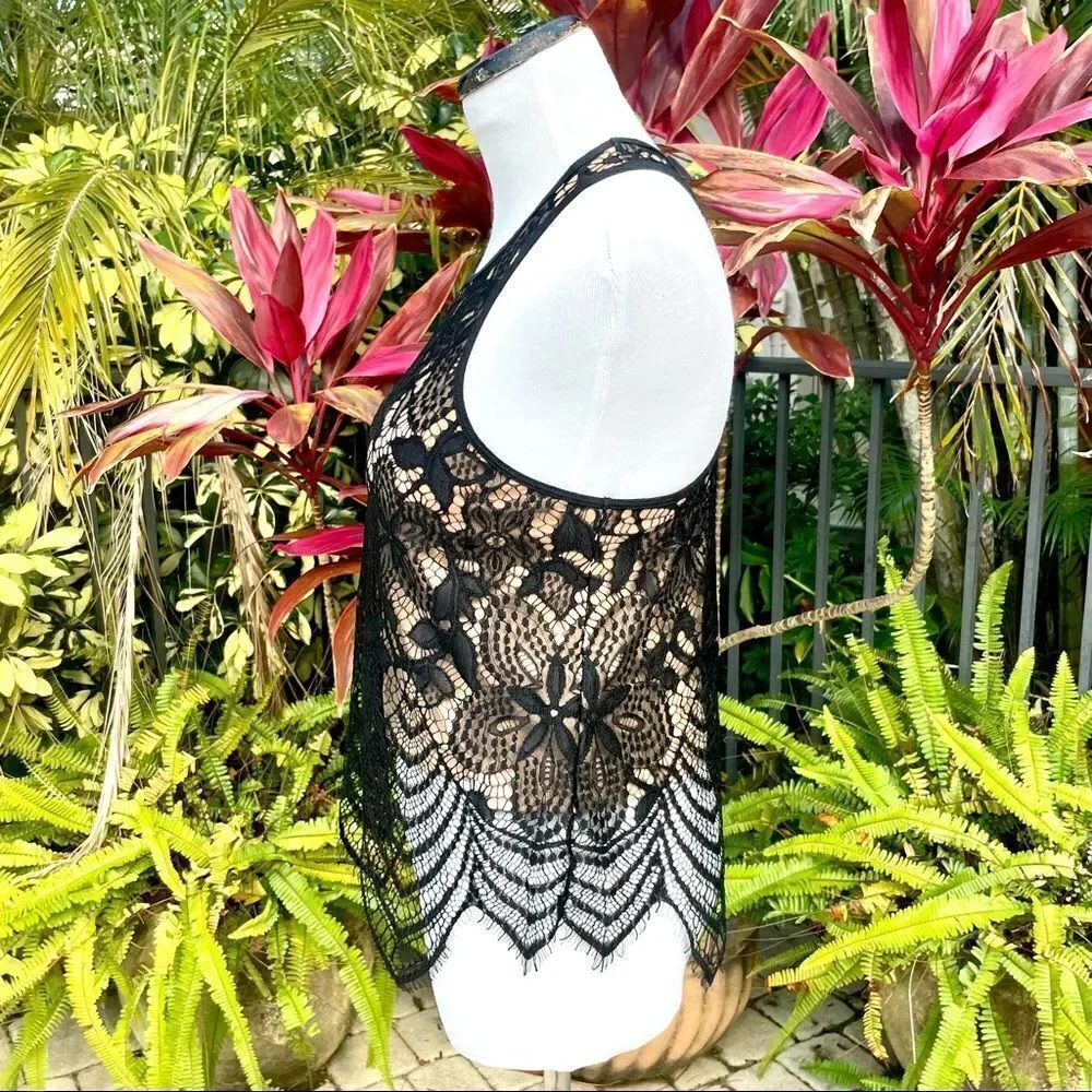 Express Eyelash Lace Overlay Skirt & Tank Set